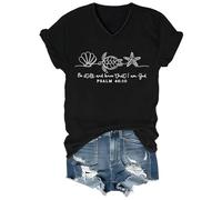Camiseta cristiana con texto en inglés «Be Still and Know That I Am God» para mujer, inspiradora para Pascua, Jesús, Negro-vt-1, M