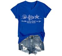 Camiseta cristiana con texto en inglés «Be Still and Know That I Am God» para mujer, inspiradora para Pascua, Jesús, Royal Blue-vt-1, M