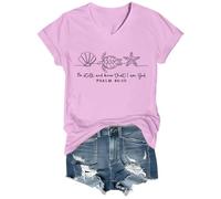 Camiseta cristiana con texto en inglés «Be Still and Know That I Am God» para mujer, inspiradora para Pascua, Jesús, Rosa-vt-1, S