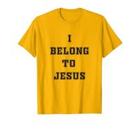 Camiseta Cristiana con Texto en inglés I Belong To Jesus para Hombres y Mujeres Camiseta, Hombre, Dorado Brillante, S