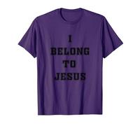Camiseta Cristiana con Texto en inglés I Belong To Jesus para Hombres y Mujeres Camiseta, Hombre, Morado, XL