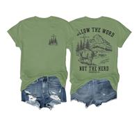 Camiseta cristiana Follow The Word Not The Herd Camisa cristiana para mujeres y hombres, verde, M