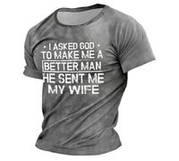 Camiseta cristiana para hombre cuello redondo manga corta fe religiosa camiseta cómoda ocio camiseta cuello redondo camiseta casual hombres Jesús cruz tops vintage característico tops, O gris., L