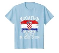 Camiseta Croacia Balkan Hombre Croata Camiseta, Niños, Azul Bebé, 2 años