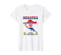 Camiseta Croacia, Mapa croata, Croacia Camisas para niños jóvenes Camiseta gráfica económica, Mujer, Blanco, M