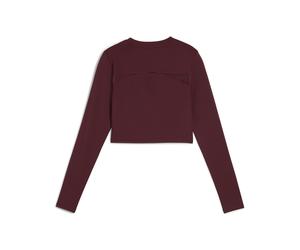 Camiseta crop de manga larga PUMA SHAPE para mujer, Ropa, Rojo, M M