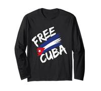 Camiseta Cuba Libre Bandera Cuba Camisetas para Mujer Bandera Cuba Manga Larga