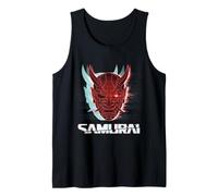 Camiseta Cyber Samurai Máscara De Demonio Japonés Camiseta sin Mangas