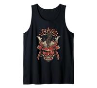 Camiseta Cyber Samurai Máscara De Demonio Japonés Camiseta sin Mangas