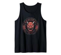 Camiseta Cyber Samurai Máscara De Demonio Japonés Camiseta sin Mangas