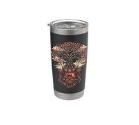 Camiseta Cyber Samurai Máscara De Demonio Japonés Vaso térmico de acero inoxidable de doble pared