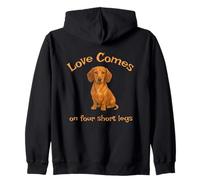 Camiseta Dachshund Love Comes On Four Short Legs Cute Dog Sudadera con Capucha