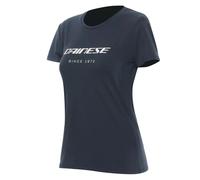 Camiseta Dainese Essence Wordmark Mujer Carbono Redondo Verano Manga Corte