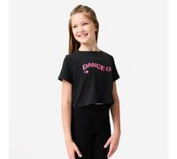 Camiseta Danza Modern Jazz Niños Naranja Coral Corte Crop Top 113-122cm 5-6A