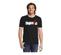 Camiseta David Bowie Pop Rock Concierto Festival Música Banda (FR/ES, Letras, M, Regular, Regular, Negro/Blanco)