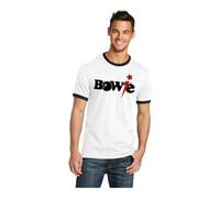 Camiseta David Bowie Pop Rock Concierto Festival Música Banda (FR/ES, Letras, XL, Regular, Regular, Blanco/Negro)