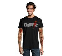 Camiseta David Bowie Pop,Rock, Concierto (L, 1 Negro Logo Gris)