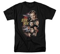 Camiseta de adulto de la serie de televisión Next Generation de Star Trek, con nave Enterprise 25 - Negro - XX-Large