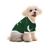 Camiseta de algodón con estampado de la bandera de Pakistán para perro, transpirable, suave, para perros pequeños, medianos y grandes