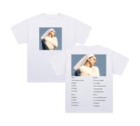 Camiseta de algodón de manga corta con cuello redondo de PHARCOYOU para hombre y mujer, diseño de lista de canciones del álbum Rosalia LUX, ropa urbana, blanco, XS