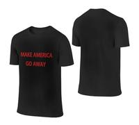 Camiseta de algodón de Manga Corta y Cuello Redondo de Greenlanders con la Frase Make Americ Go Away Hat para Hombre y Mujer