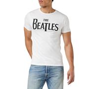 Camiseta de Algodon dThe Beatles, Diseño Clásico Logo, Blanco, Manga Corta (FR/ES, Letras, S, Regular, Regular, Blanco)