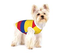 Camiseta de algodón estampada con la bandera de Colombia para perros pequeños, cachorros y gatos