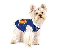 Camiseta de algodón estampada con la bandera del estado de Nueva York para perros pequeños, cachorros y gatos
