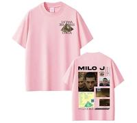 Camiseta De Algodón para Hombre con Tema del Álbum del Rapero Milo J Top Casual De Algodón De Estilo Hip Hop para Mujer con Cuello Redondo Y Corta XS-3XL-Pink||x_l