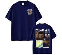 Camiseta De Algodón para Hombre con Tema del Álbum del Rapero Milo J Top Casual De Algodón De Estilo Hip Hop para Mujer con Cuello Redondo Y Corta XS-3XL-Dark Blue||s