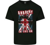 Camiseta de algodón para hombre de Anarchy in The UK Punk Music Rock, Negro, L