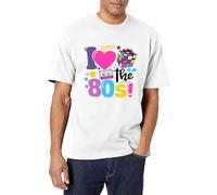 Camiseta de algodón para hombre, de los años 80, camiseta de los años 80, camiseta de música de los años 80, trajes de fiesta de cumpleaños de los 80, Blanco, M