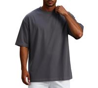 Camiseta De Algodón para Hombre Talla Grande Estilo Oversize Camiseta Básica De Verano Cuello Redondo Manga Corta Ropa Casual Suelta Cómoda Ligera para Diario Playa Viaje Deportes