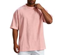Camiseta De Algodón para Hombre Talla Grande Estilo Oversize Camiseta Básica De Verano Cuello Redondo Manga Corta Ropa Casual Suelta Cómoda Ligera para Diario Playa Viaje Deportes