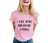 Camiseta de algodón para mujer camisetas sarcásticas para mujer con dichos divertidos Camisetas Gráficos Fantasía para Mujer, rosa, L