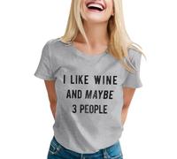 Camiseta de algodón para mujer camisetas sarcásticas para mujer con dichos divertidos Camisetas Gráficos Fantasía para Mujer, gris claro, XL