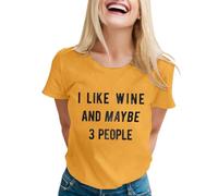 Camiseta de algodón para mujer camisetas sarcásticas para mujer con dichos divertidos Camisetas Gráficos Fantasía para Mujer, amarillo, XL