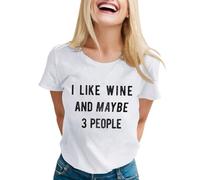 Camiseta de algodón para mujer camisetas sarcásticas para mujer con dichos divertidos Camisetas Gráficos Fantasía para Mujer, blanco, S