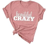 Camiseta de algodón para mujer con diseño de estampado único. Camiseta cómoda e informal para el día a día. Blusa de manga corta para mujer, Rosa., M