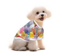 Camiseta de algodón para perros y gatos, chaleco de verano transpirable con formas geométricas 3D para perros pequeños, camiseta sin mangas suave para cachorros, ropa ligera para mascotas, talla L