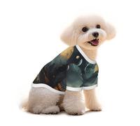 Camiseta de algodón puro con estampado de estrellas y planetas para mascotas, chaleco cómodo para perros y gatos, para ropa de invierno pequeña y mediana