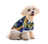 Camiseta de algodón puro con estampado de tierra cósmica para mascotas, chaleco cómodo para perros y gatos, para ropa de invierno de verano pequeña y mediana
