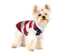 Camiseta de algodón sin mangas con diseño de águila y bandera americana, para mascotas, transpirable, para mascotas pequeñas