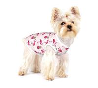 Camiseta de algodón sin mangas con estampado de piña y flamenco rosa para perro, chaleco para mascotas, camisetas ligeras para talla S