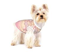 Camiseta de algodón sin mangas con globos con purpurina rosa para mascotas, suave y transpirable para mascotas pequeñas