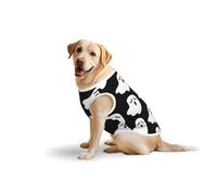 Camiseta de algodón suave con diseño de fantasma blanco para perros grandes, estampado de fantasmas blancos, sudadera sin mangas para mascotas (3xl-5XL)