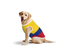 Camiseta de algodón suave con la bandera de Colombia para perros grandes, ropa estampada para mascotas, transpirable, sudadera sin mangas (3xl-5XL)