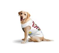 Camiseta de algodón suave con la bandera del estado de Illinois para perros grandes, ropa estampada para mascotas, transpirable, sudadera sin mangas (3xl-5XL)