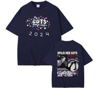 Camiseta De Algodón Unisex Retro Camiseta De Gran Tamaño Olivia Rodrigo Guts Camiseta De Concierto Hombres Mujeres Verano Cuello Redondo Camiseta De Algodón XS-3XL-Black||XS