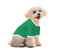 Camiseta de algodón verde jade para perros pequeños, linda ropa de gato y perro con estampado único, camisa de cachorro para pomerania, bichón frise yorkie